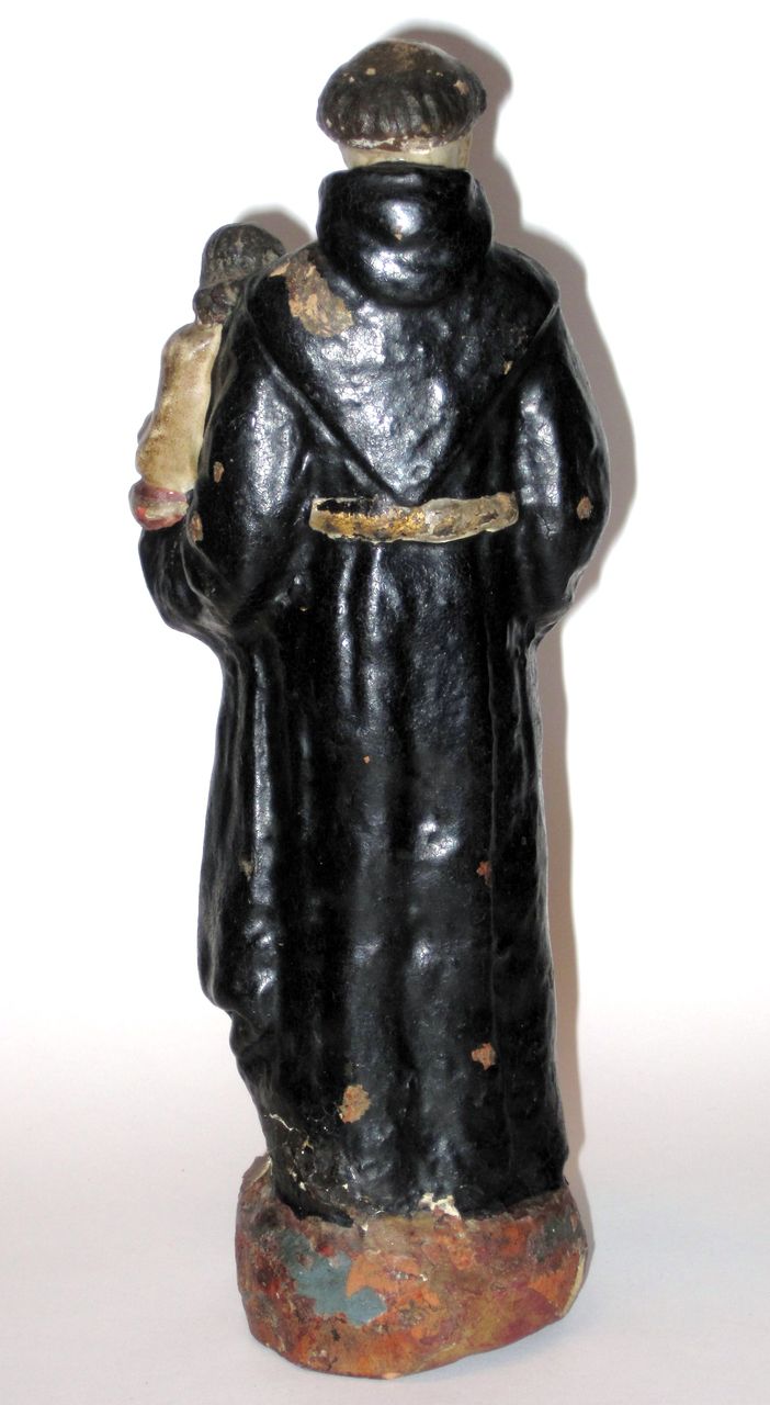 Antique Terra Cotta Statue Of St Anthony And Baby Jesus Antique Terra Cotta Statue Of St Anthony And Baby Jesus