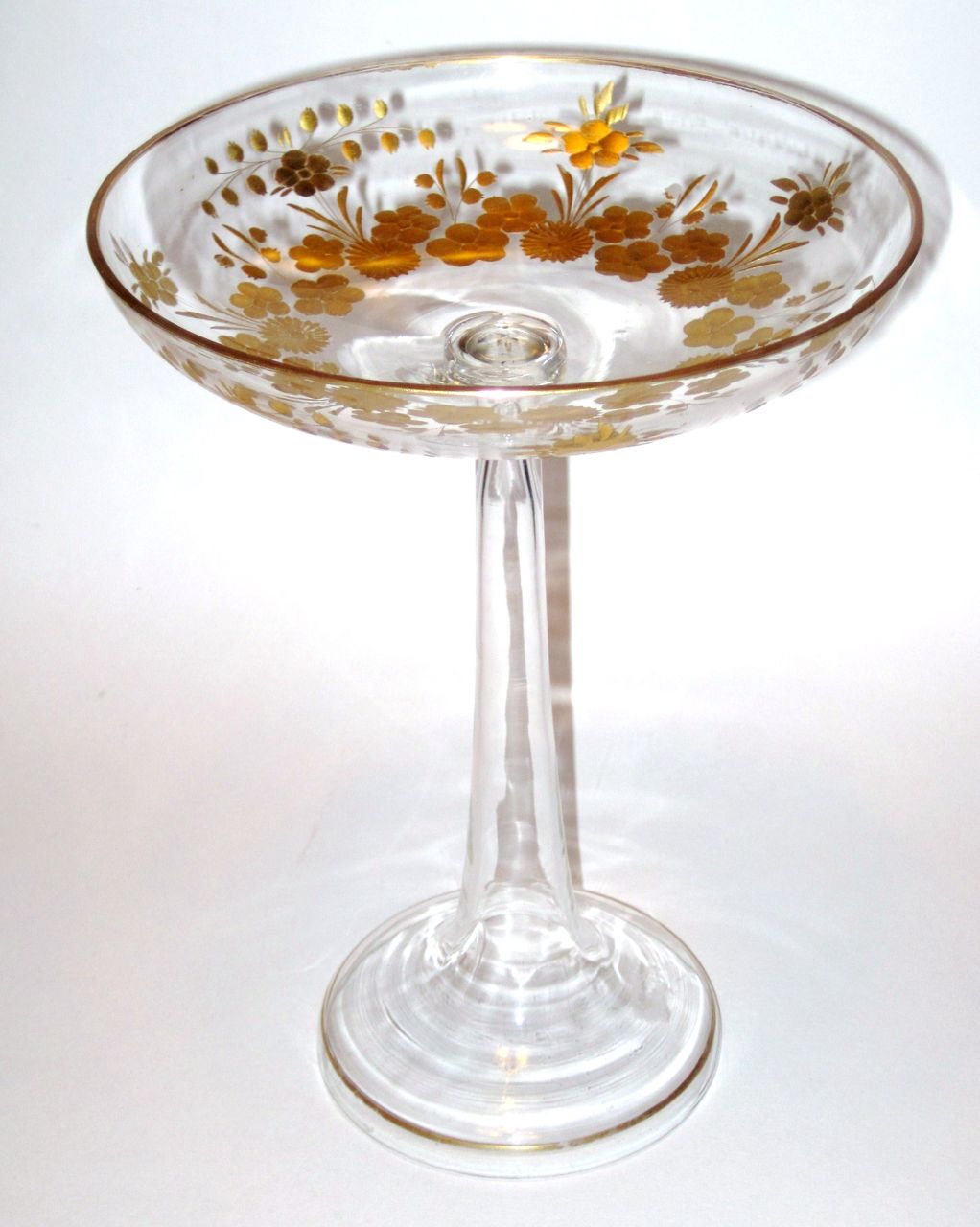 Vintage Moser Compote With Gold Vintage Moser Compote With Gold