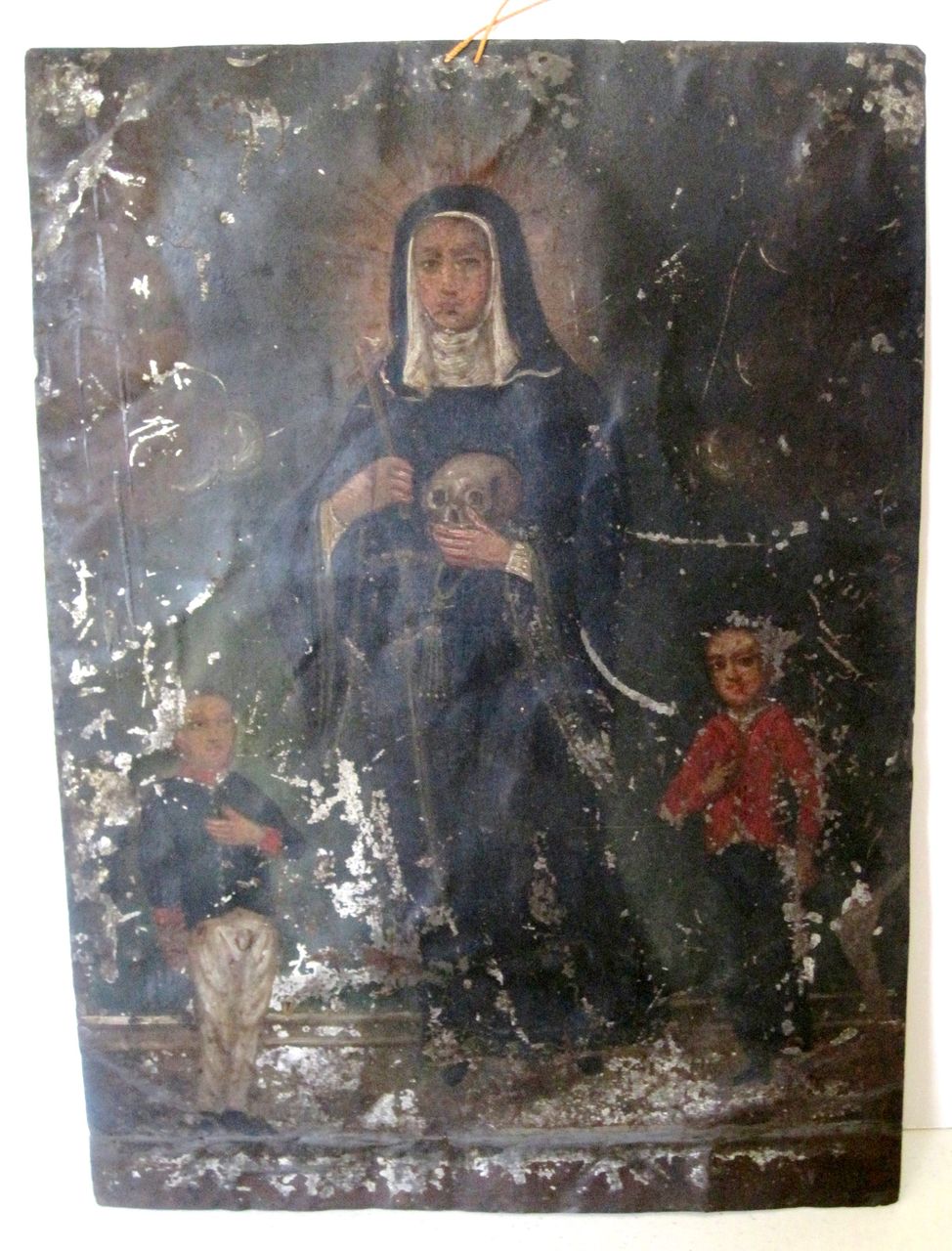 Antique Painting Mexican Retablo St. Rita Antique Painting Mexican Retablo St. Rita