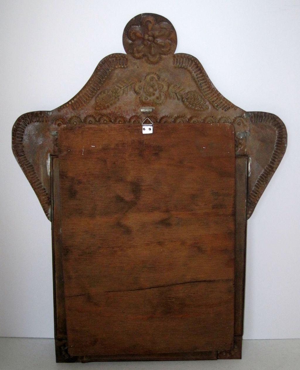 Antique Painting Mexican Retablo In Tin And Glass Frame Antique Painting Mexican Retablo In Tin And Glass Frame