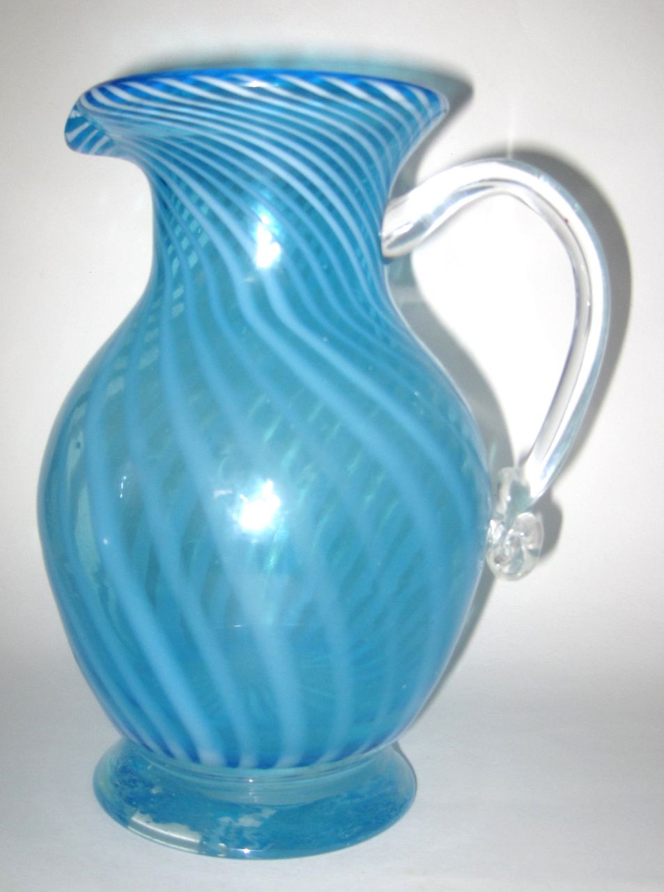 South Jersey Blue Opalescent Glass Pitcher South Jersey Blue Opalescent Glass Pitcher