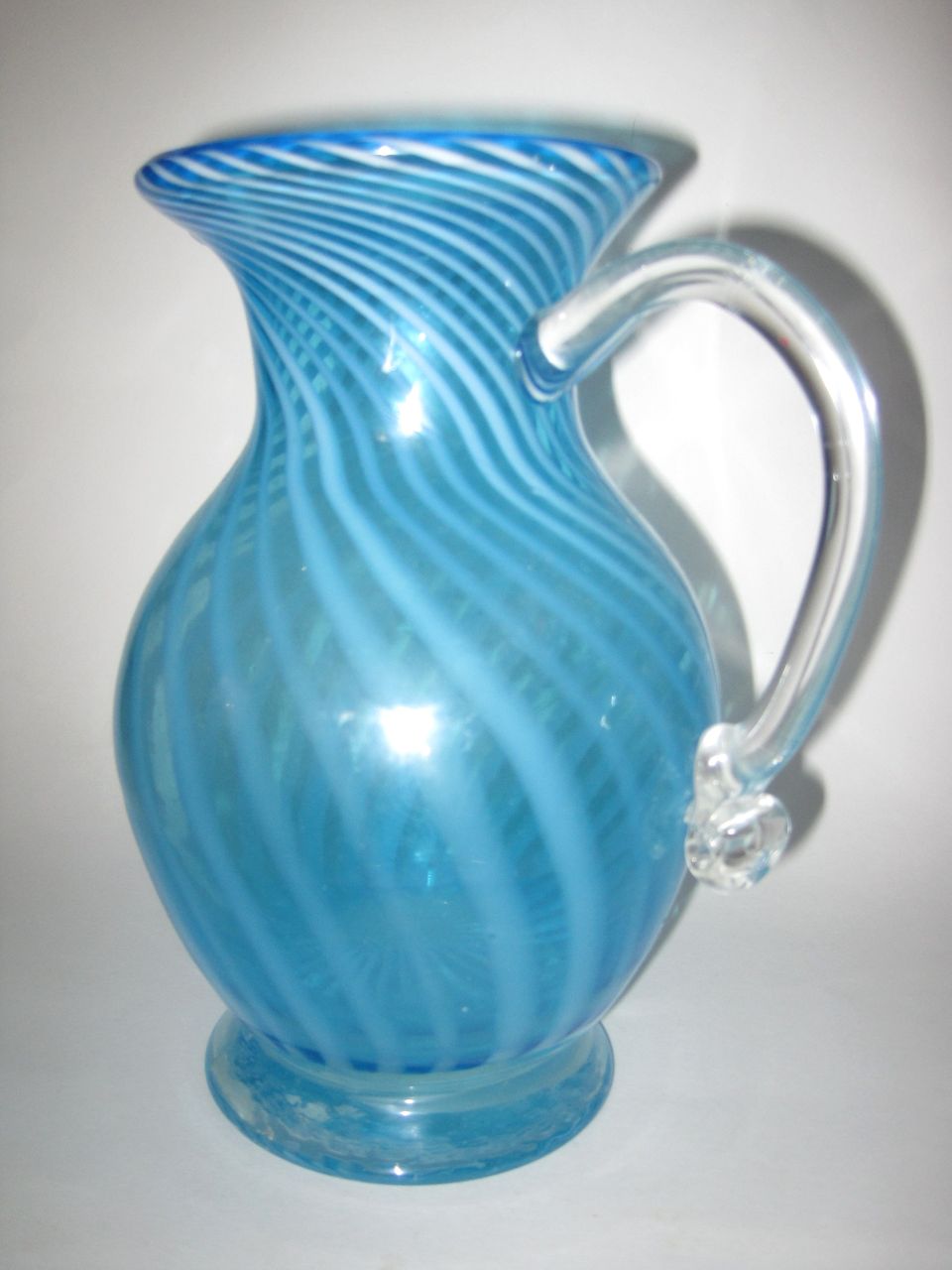 South Jersey Blue Opalescent Glass Pitcher South Jersey Blue Opalescent Glass Pitcher