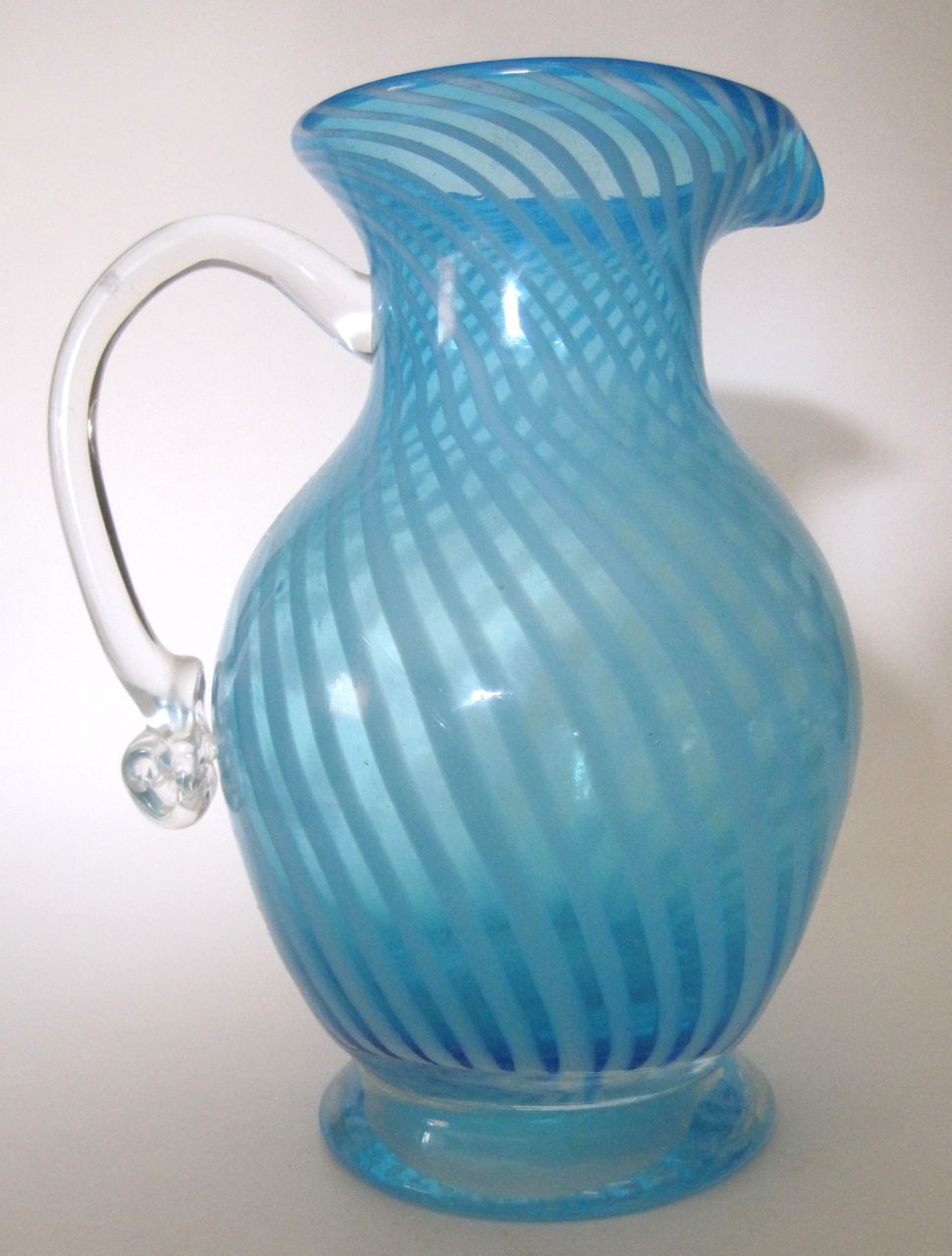 South Jersey Blue Opalescent Glass Pitcher South Jersey Blue Opalescent Glass Pitcher