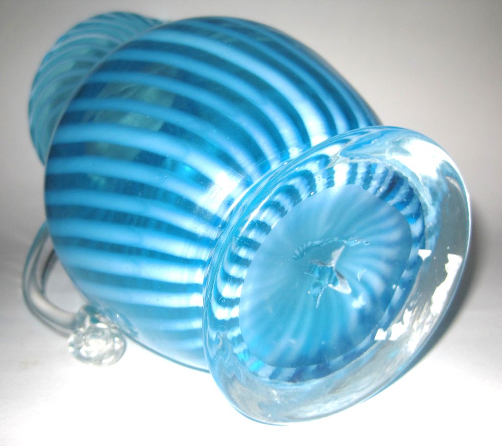 South Jersey Blue Opalescent Glass Pitcher South Jersey Blue Opalescent Glass Pitcher