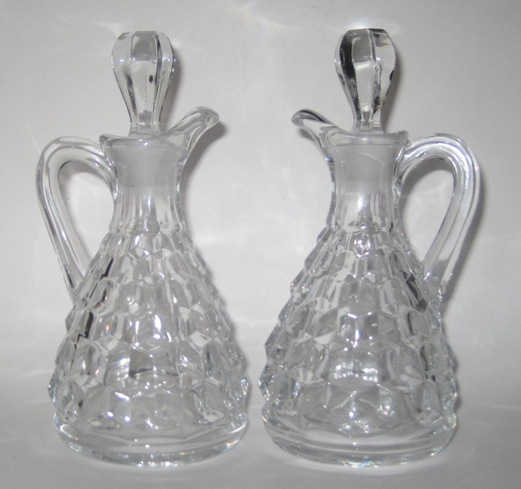 Fostoria American Pair Of Cruets Fostoria American Pair Of Cruets