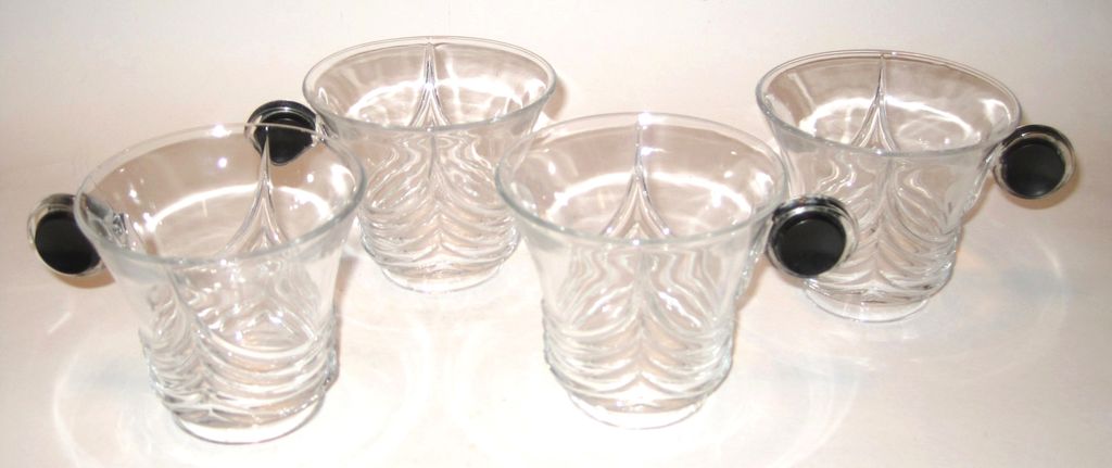 Heisey Stanhope Sugar Creamer And Four Cups Heisey Stanhope Sugar Creamer And Four Cups