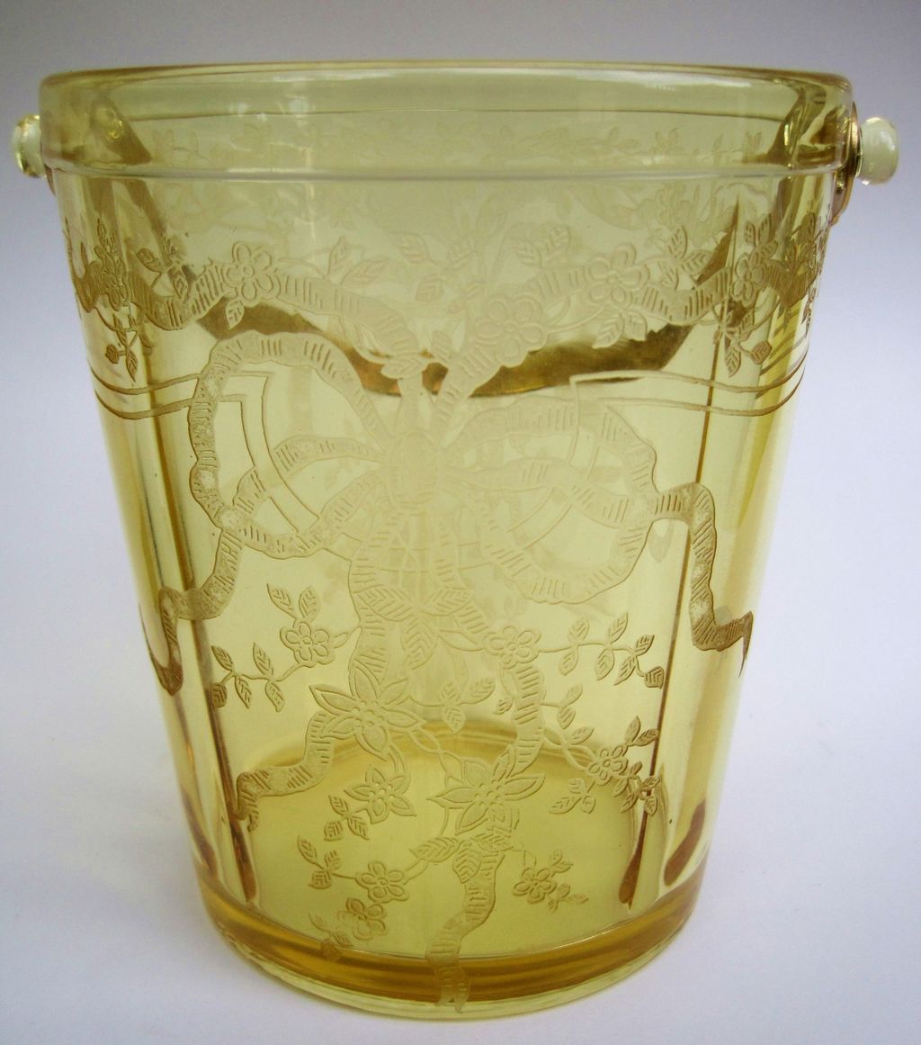 Fostoria June Yellow Ice Bucket Fostoria June Yellow Ice Bucket