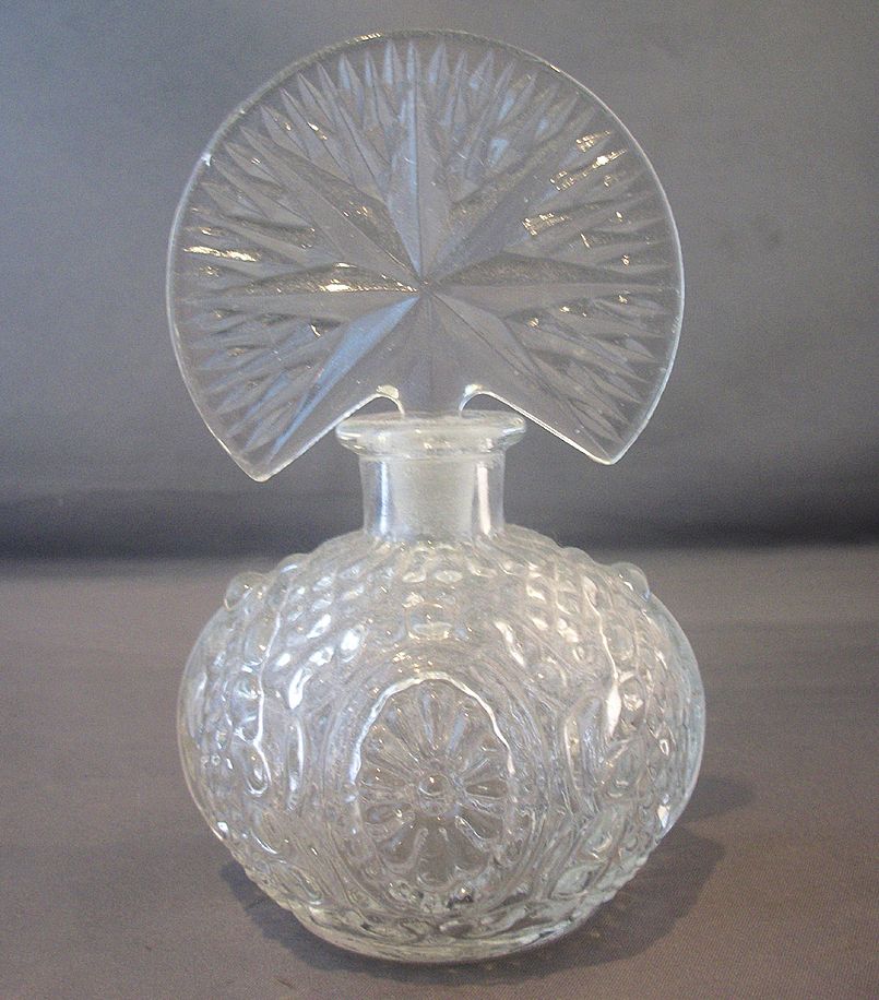 Starburst Pressed Glass Perfume Bottle Starburst Pressed Glass Perfume Bottle