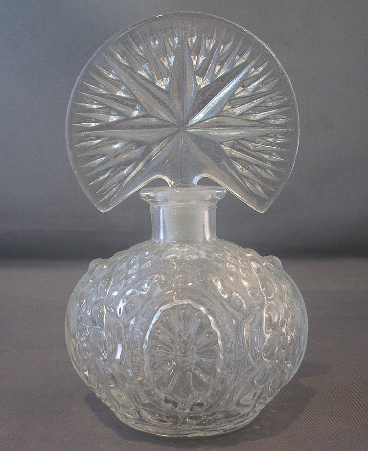 Starburst Pressed Glass Perfume Bottle Starburst Pressed Glass Perfume Bottle