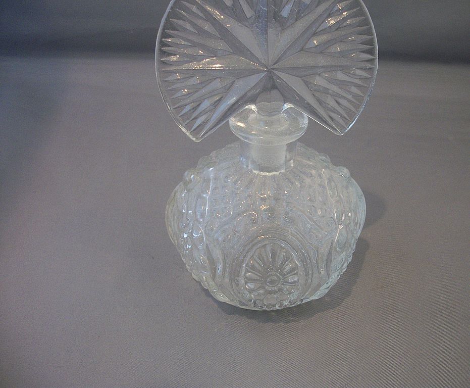 Starburst Pressed Glass Perfume Bottle Starburst Pressed Glass Perfume Bottle
