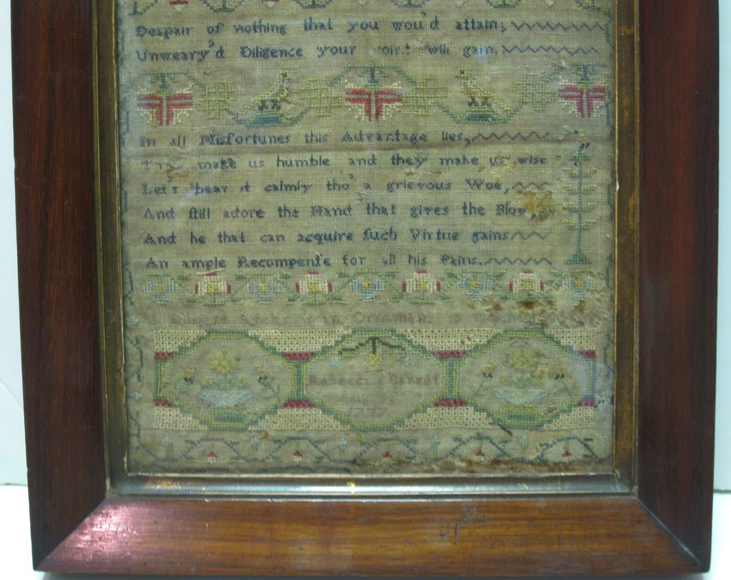1777 Sampler by Rebecca Barret 1777 Sampler by Rebecca Barret