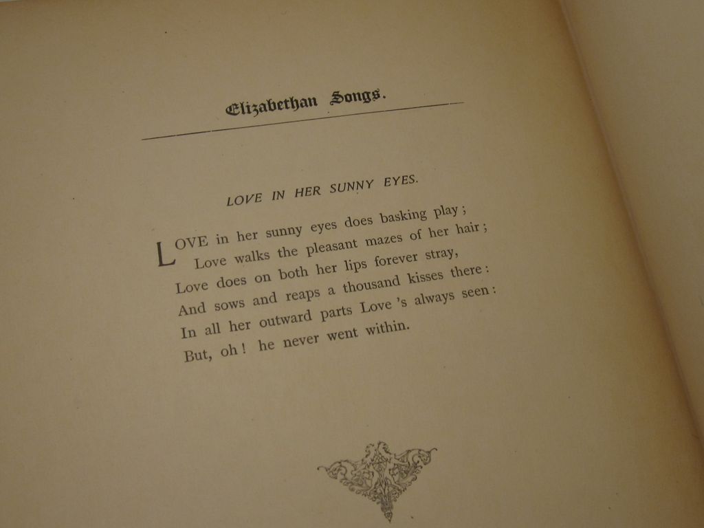 Rare 1891 Elizabethan Songs in Honour of Love and Beautie Rare 1891 Elizabethan Songs in Honour of Love and Beautie