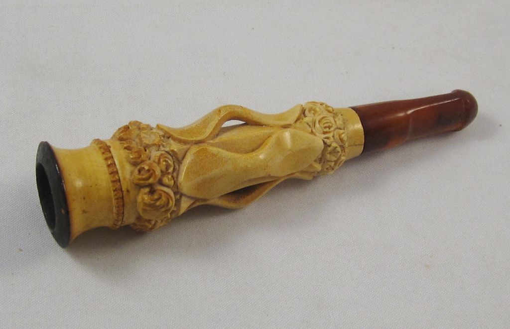 Antique Ladies Meerschaum Cigar & Cigarette Holder Antique Ladies Meerschaum Cigar & Cigarette Holder