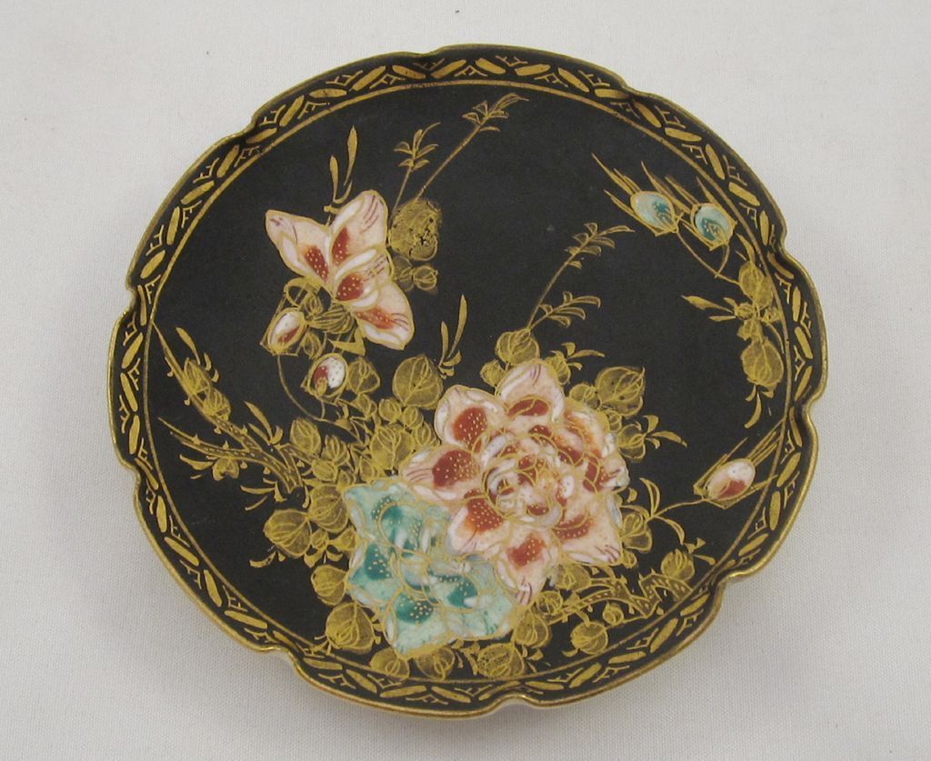 Meiji Era Black Satsuma Dish, ca. 1890 Meiji Era Black Satsuma Dish, ca. 1890