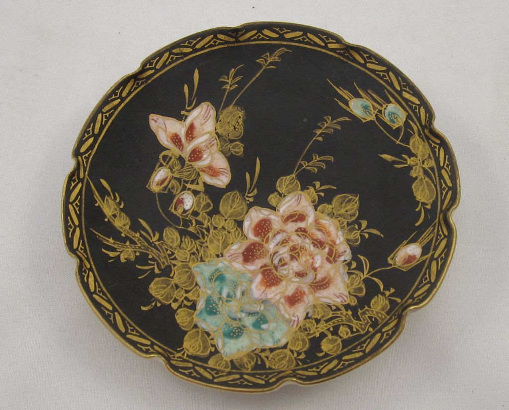 Meiji Era Black Satsuma Dish, ca. 1890 Meiji Era Black Satsuma Dish, ca. 1890
