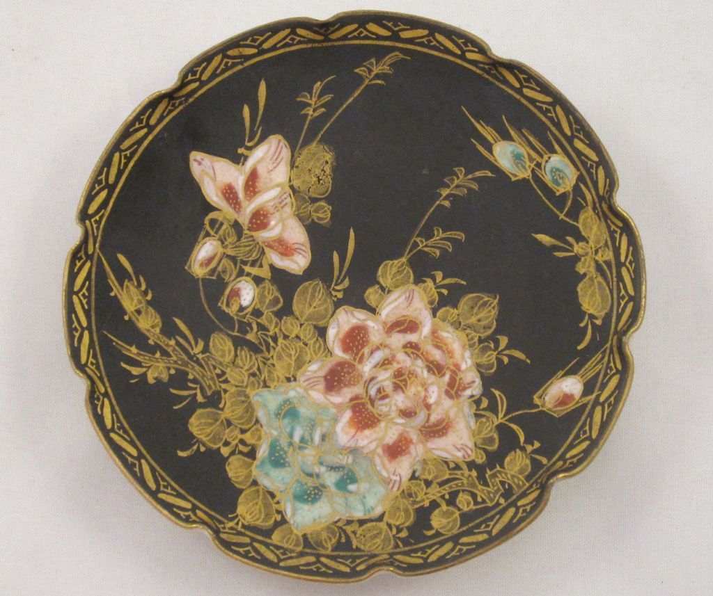 Meiji Era Black Satsuma Dish, ca. 1890 Meiji Era Black Satsuma Dish, ca. 1890