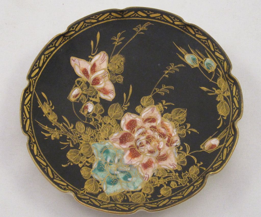 Meiji Era Black Satsuma Dish, ca. 1890 Meiji Era Black Satsuma Dish, ca. 1890