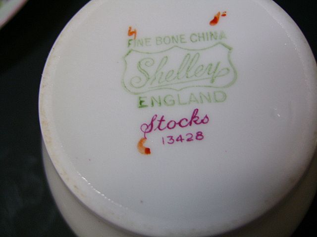 VINTAGE Shelley Fine Bone China Cup and Saucer Pattern Stocks 13428 VINTAGE Shelley Fine Bone China Cup and Saucer Pattern Stocks 13428