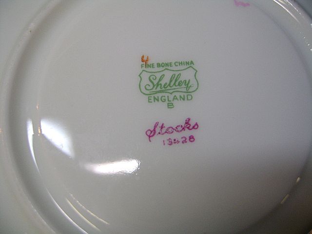 VINTAGE Shelley Fine Bone China Cup and Saucer Pattern Stocks 13428 VINTAGE Shelley Fine Bone China Cup and Saucer Pattern Stocks 13428