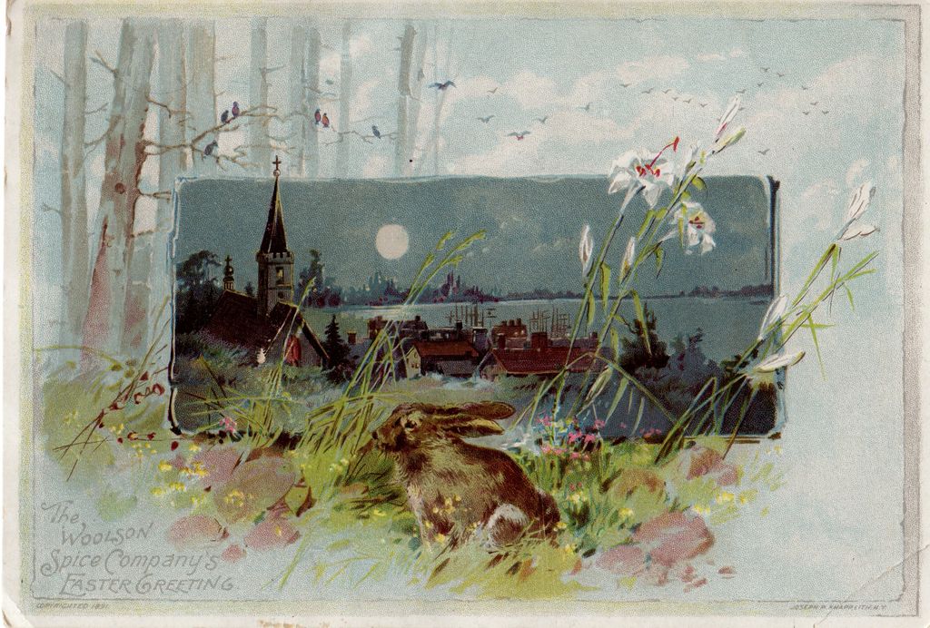 Antique Woolson Spice Co. Advertising Easter Card Antique Woolson Spice Co. Advertising Easter Card