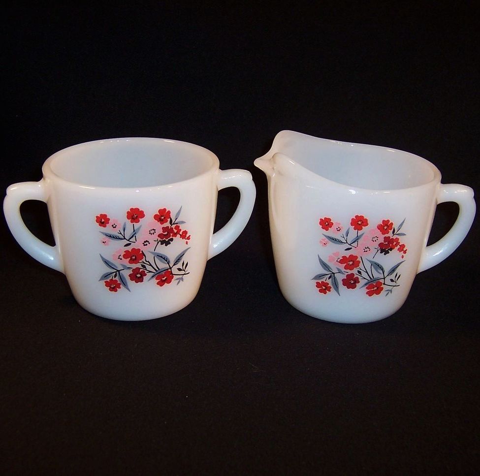 Fire King Primrose Creamer & Open Sugar Fire King Primrose Creamer & Open Sugar