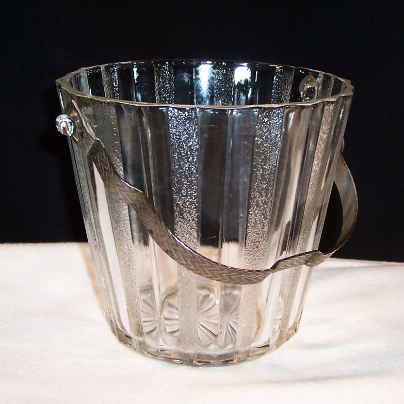 Vintage Anchor Hocking Glass Ice Bucket Vintage Anchor Hocking Glass Ice Bucket