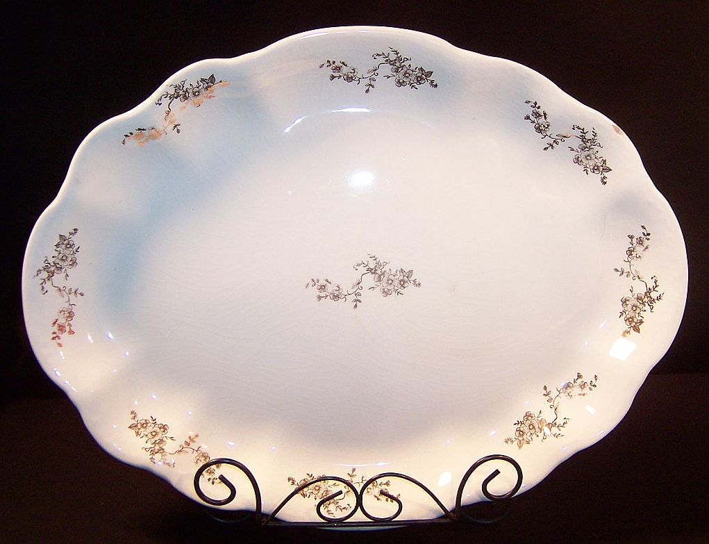 Early 1900's Homer Laughlin Hudson Gold Floral Large Platter Early 1900's Homer Laughlin Hudson Gold Floral Large Platter