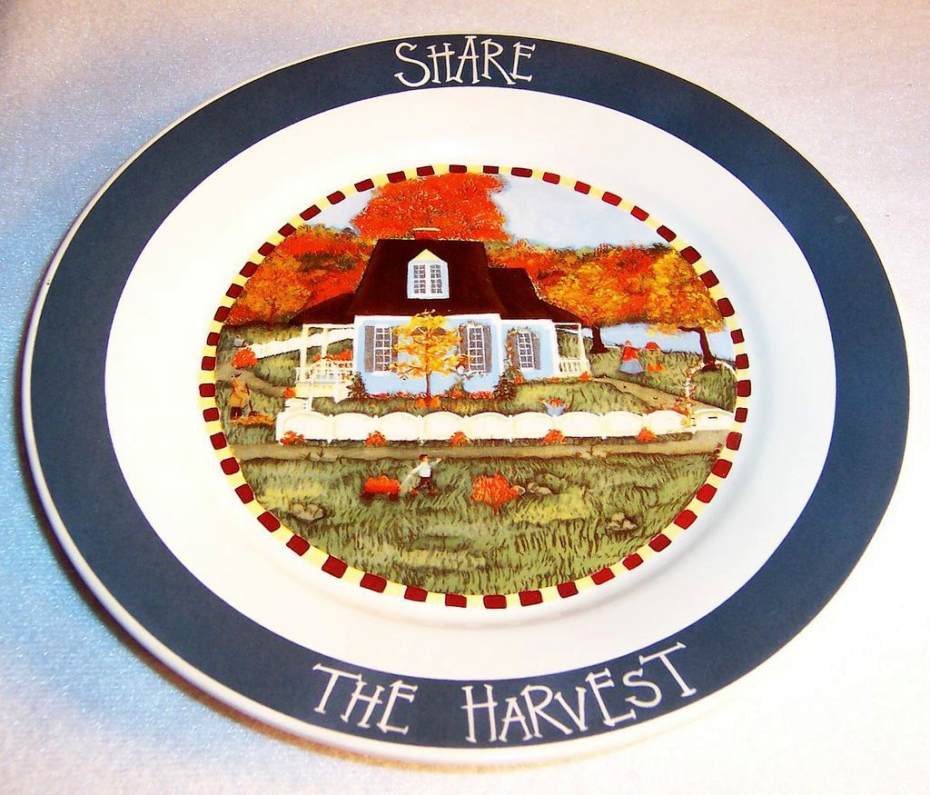 "Share The Harvest" Fall Vintage Decorative Plate "Share The Harvest" Fall Vintage Decorative Plate