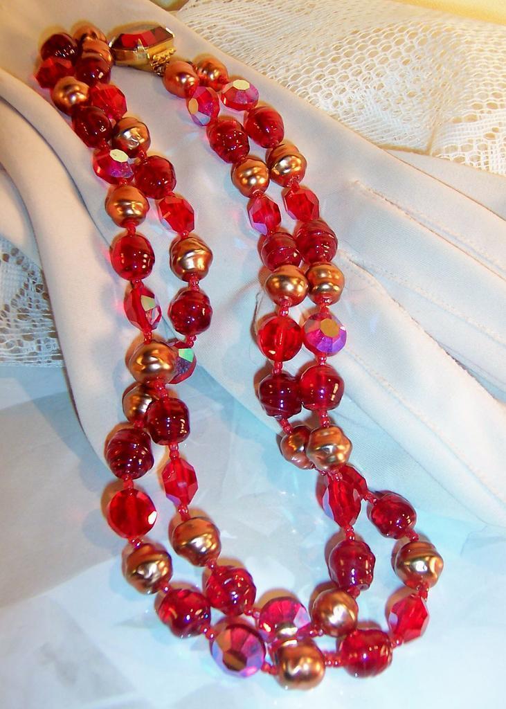 Deliciously Deep & Juicy Red! 2 Strand Choker / Necklace Deliciously Deep & Juicy Red! 2 Strand Choker / Necklace