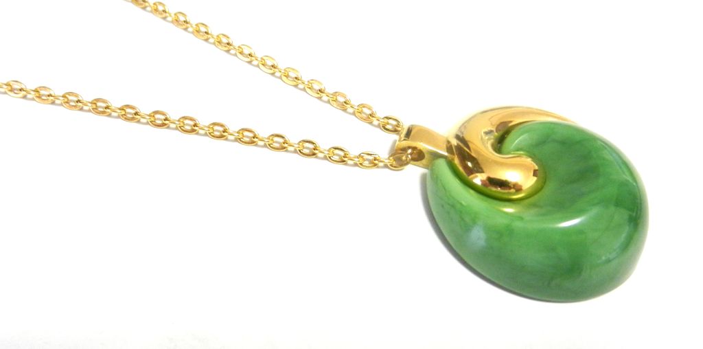 Item ID: 11/2 Trifari Green Pendant In Shop's Backroom Item ID: 11/2 Trifari Green Pendant In Shop's Backroom