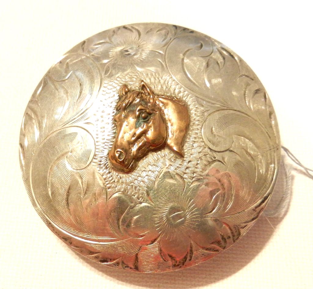 Vintage Sterling Silver Horse Buckle with Horse Western SIlversmiths Vista California Vintage Sterling Silver Horse Buckle with Horse Western SIlversmiths Vista California