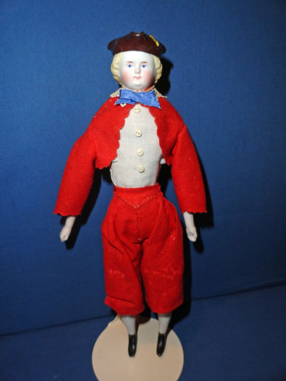 Rarer Male Bisque Doll with Tri corned hat Rarer Male Bisque Doll with Tri corned hat