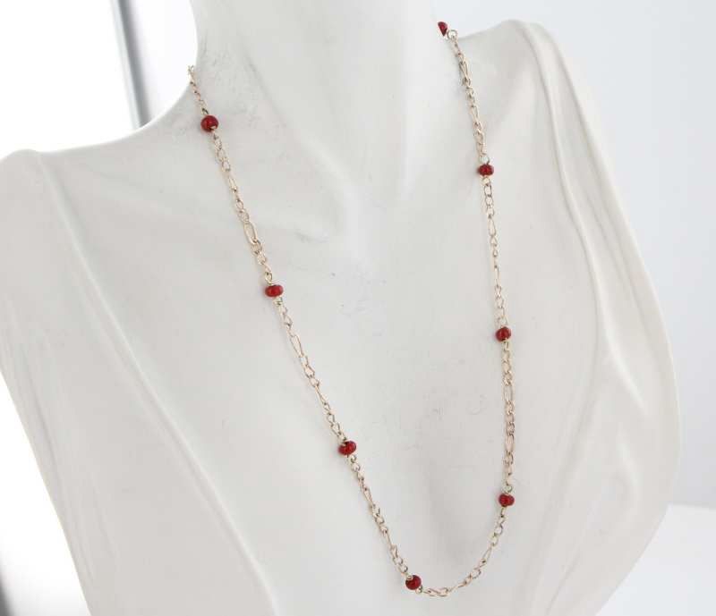 Vintage 14 Karat Yellow Gold Coral Necklace Fine Estate Jewelry Pre-Owned Used Vintage 14 Karat Yellow Gold Coral Necklace Fine Estate Jewelry Pre-Owned Used
