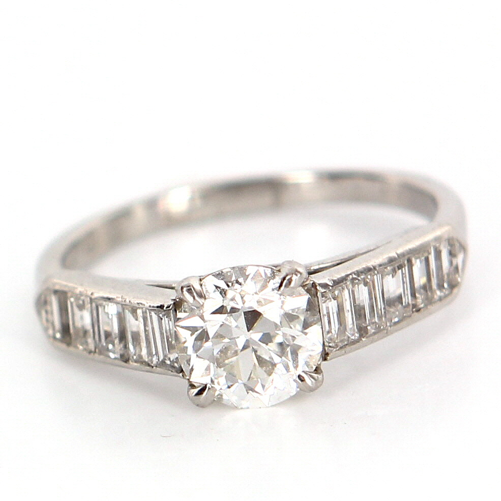 Estate Designer Cartier Platinum Diamond Engagement Ring GIA Fine ... Estate Designer Cartier Platinum Diamond Engagement Ring GIA Fine ...