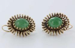 Vintage Estate Jade 14k Gold Cocktail Drop Dangle Earrings Fine Old Heirloom Pre Owned Used Jewelry Vintage Estate Jade 14k Gold Cocktail Drop Dangle Earrings Fine Old Heirloom Pre Owned Used Jewelry