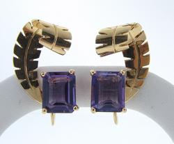 Fine Vintage Estate Amethyst Earrings Gold Heirloom Jewelry Fine Vintage Estate Amethyst Earrings Gold Heirloom Jewelry