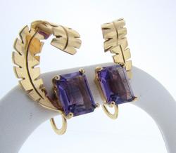 Fine Vintage Estate Amethyst Earrings Gold Heirloom Jewelry Fine Vintage Estate Amethyst Earrings Gold Heirloom Jewelry