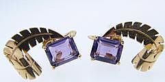 Fine Vintage Estate Amethyst Earrings Gold Heirloom Jewelry Fine Vintage Estate Amethyst Earrings Gold Heirloom Jewelry