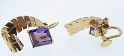 Fine Vintage Estate Amethyst Earrings Gold Heirloom Jewelry Fine Vintage Estate Amethyst Earrings Gold Heirloom Jewelry