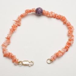 Vintage Estate Coral 14k Gold Bracelet Fine Old Heirloom Used Pre Owned Jewelry