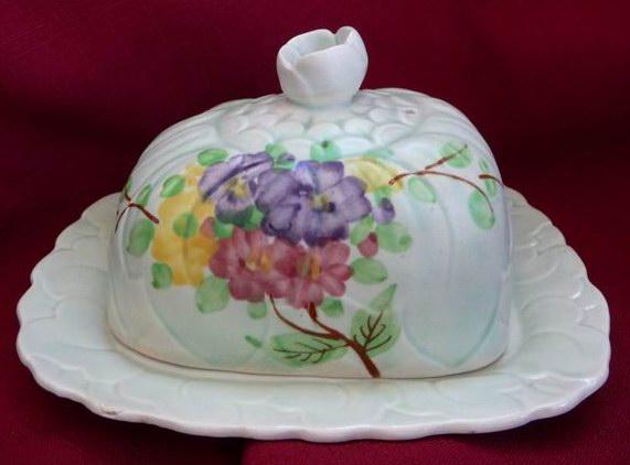 E. Radford England Lovely Floral In Relief Cheese ~ Butter Dish E. Radford England Lovely Floral In Relief Cheese ~ Butter Dish