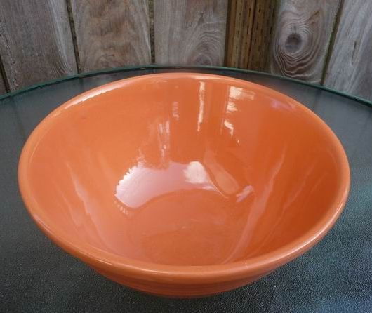Pacific Pottery Los Angeles California Large Vintage 1930s Peach #9R Hostessware Mixing Bowl 10 3/4" Pacific Pottery Los Angeles California Large Vintage 1930s Peach #9R Hostessware Mixing Bowl 10 3/4"