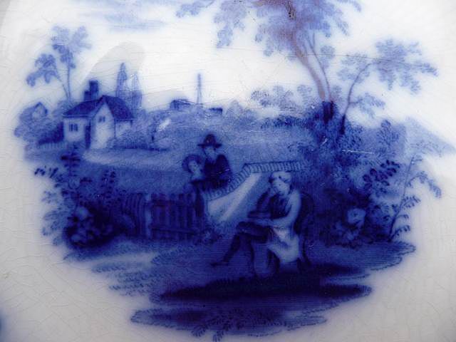 Ridgways Staffordshire England Flow Blue 1840~1880 Charles Dickens Humphreys Clock 7 1/2" Salad~Soup Bowls Ridgways Staffordshire England Flow Blue 1840~1880 Charles Dickens Humphreys Clock 7 1/2" Salad~Soup Bowls