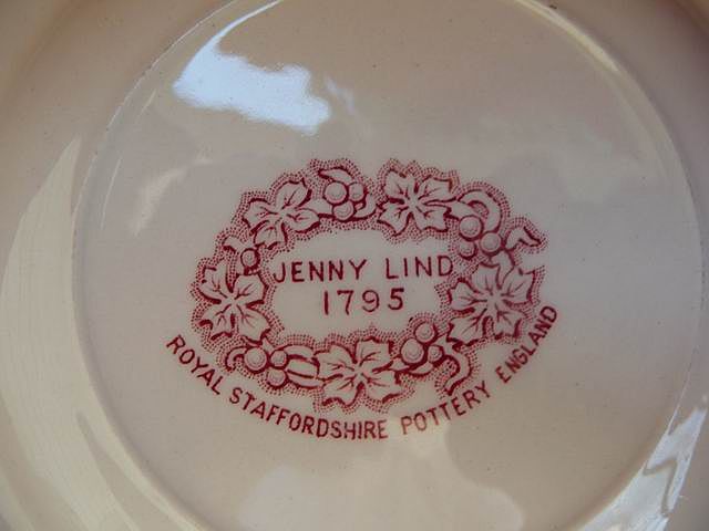 Royal Staffordshire England Vintage Red Jenny Lind Transferware Dessert~Bread Plates Royal Staffordshire England Vintage Red Jenny Lind Transferware Dessert~Bread Plates