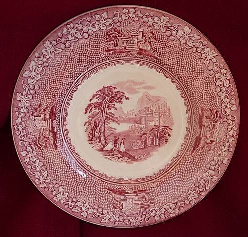 Royal Staffordshire England Vintage Red Jenny Lind Transferware Dessert~Bread Plates Royal Staffordshire England Vintage Red Jenny Lind Transferware Dessert~Bread Plates