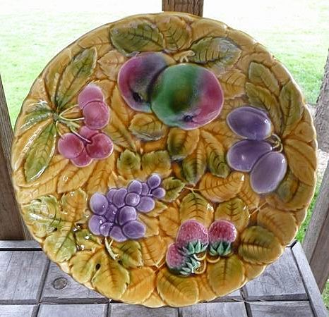 Utzchneider & Co. Sarreguemines France Large Majolica 12" Plate~Platter Ca 1900 Utzchneider & Co. Sarreguemines France Large Majolica 12" Plate~Platter Ca 1900