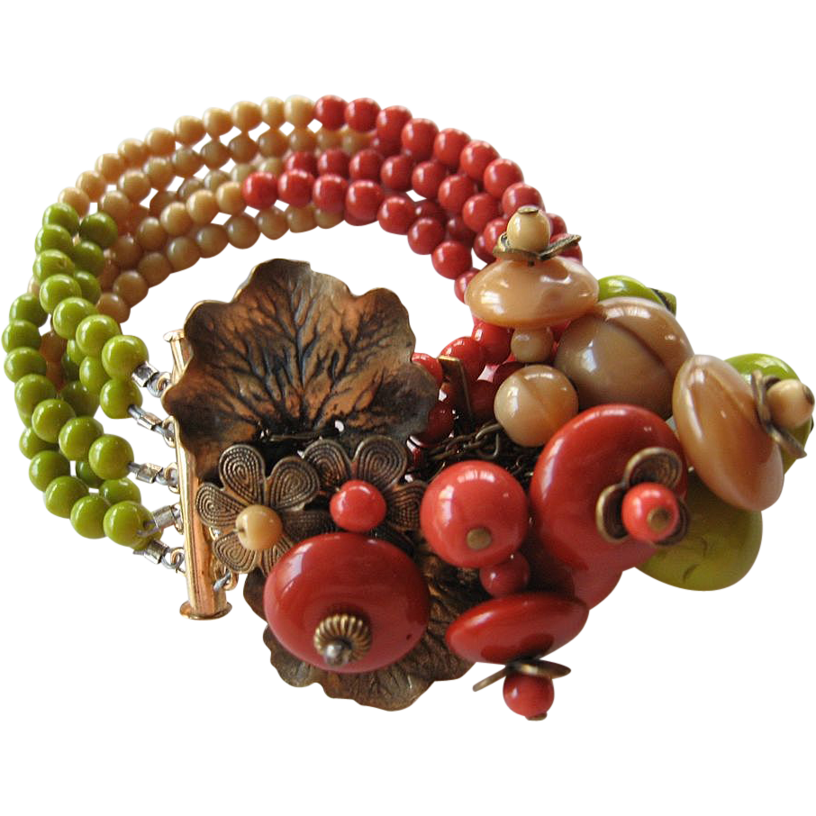 Extraordinary- Frank Hess designed- Mariam Haskell- Book piece-RARE- Tri colored bracelet Extraordinary- Frank Hess designed- Mariam Haskell- Book piece-RARE- Tri colored bracelet