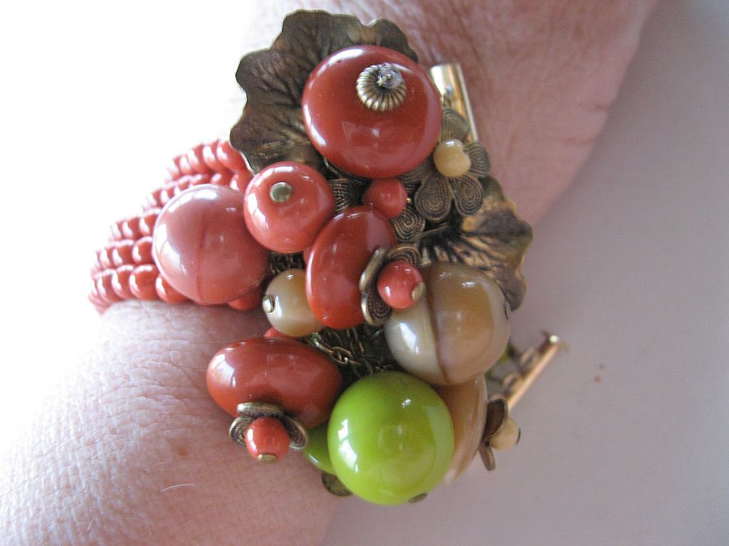 Extraordinary- Frank Hess designed- Mariam Haskell- Book piece-RARE- Tri colored bracelet Extraordinary- Frank Hess designed- Mariam Haskell- Book piece-RARE- Tri colored bracelet