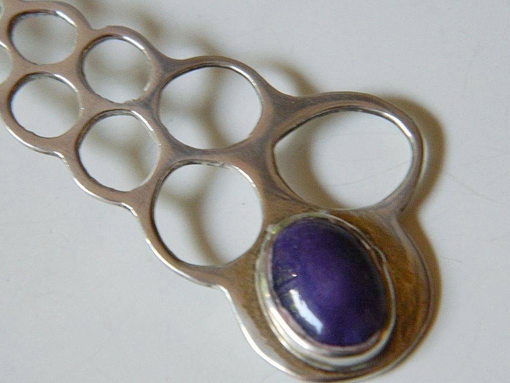 Large Sterling silver open work Pendant with stone Large Sterling silver open work Pendant with stone
