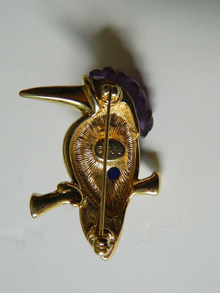 Signed-KJL- Kenneth J. Lane- Kingfisher bird Pin Signed-KJL- Kenneth J. Lane- Kingfisher bird Pin